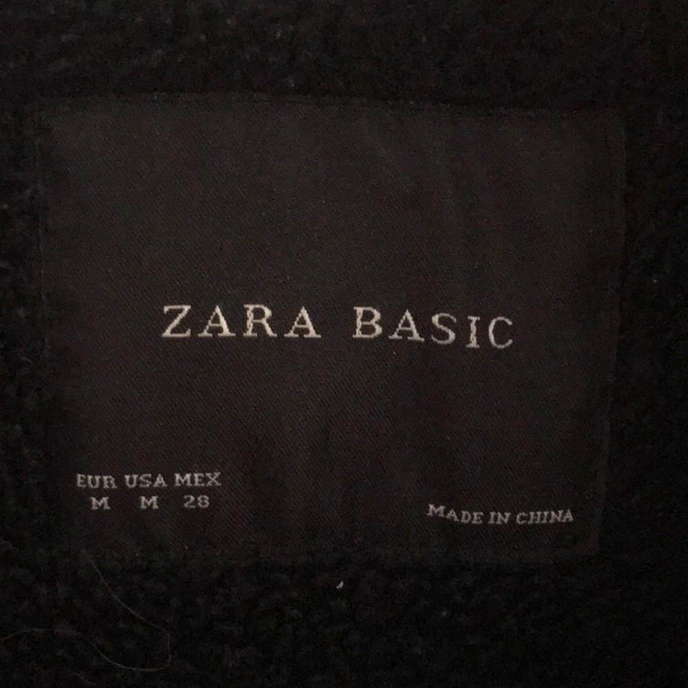 Zara Basic Zip Up Winter Jacket, Hooded. Black - image 2